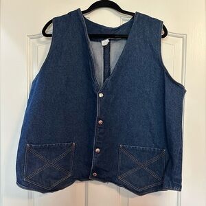 Denim Button-Up Vest